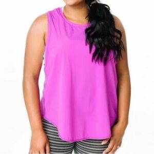 NWT ZYIA Summer Purple Split Back Panel Mesh Tank XXL